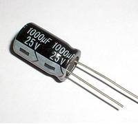 Condensatore elettrolitico 50 pz 1000uF 25V 105°C 10mmX17mm Componente