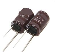Condensatore elettrolitico audio radiale 25v 680uf +/- 20% 100% 10x16mm(680uf-50pcs)