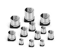 Condensatore elettrolitico in alluminio SMD da 20 pezzi 6.3x7.7mm 6.3V470UF 10V330UF 10V470UF 16V220UF 25V100UF 25V220UF 35V100UF Elementi di accumulo di energia (Size : 25V220UF 6.3x7.7)