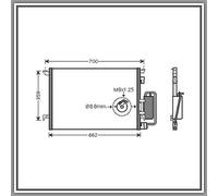 CONDENSATORE per FIAT CROMA, OPEL, SAAB 9-3, 9-3 Cabriolet e 9-3 Familiare