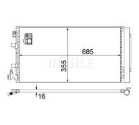 Condensatore, impianto di climatizzazione MAHLE AC 630 000S