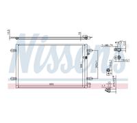 Condensatore radiatore climatizzazione R 134a 94695 NISSENS per AUDI A6 C6 Avant
