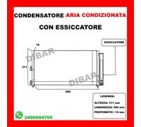 CONDENSATORE NUOVO LANCIA MUSA - YPSILON 1.2 - 1.3 - 1.4 DA 03 8FC351301711 89