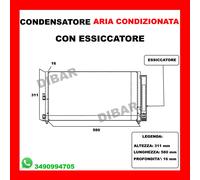 CONDENSATORE NUOVO LANCIA MUSA - YPSILON 1.2 - 1.3 - 1.4 DAL 2003 BC160 75