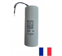 Condensatore Permanente / Avviamento Motore MIFLEX 40uF 40µF 450V A Filo