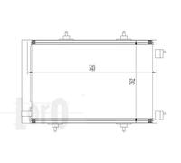Condensatore radiatore climatizzazione 009-016-0020 ABAKUS per CITROËN PEUGEOT