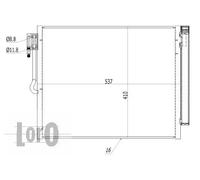 Condensatore radiatore climatizzazione 037-016-0045 ABAKUS per OPEL