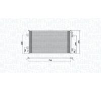Condensatore radiatore climatizzazione 350203941000 MAGNETI MARELLI per RENAULT