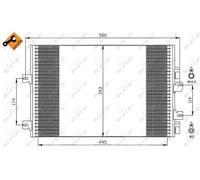 Condensatore radiatore climatizzazione 35543 NRF per RENAULT DACIA NISSAN