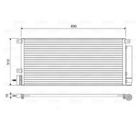 Condensatore radiatore climatizzazione 822576 VALEO per OPEL CHEVROLET