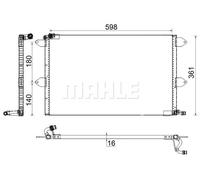 Condensatore radiatore climatizzazione AC 171 001S MAHLE per SEAT VW