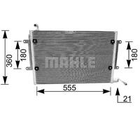 Condensatore radiatore climatizzazione AC 172 000S MAHLE per VW GOLF III VENTO