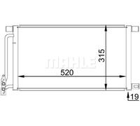 Condensatore radiatore climatizzazione AC 235 001S MAHLE per BMW 3 Touring 3 X3