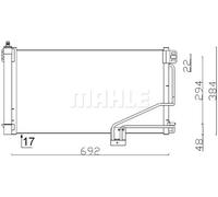 Condensatore radiatore climatizzazione AC 347 001S MAHLE per MERCEDES-BENZ CLK
