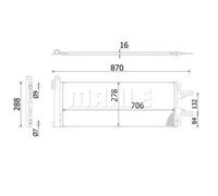 Condensatore radiatore climatizzazione AC 368 000S MAHLE per FIAT PEUGEOT