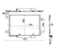 Condensatore radiatore climatizzazione AC 369 000S MAHLE per MERCEDES-BENZ