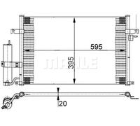 Condensatore radiatore climatizzazione AC 384 000S MAHLE per CHEVROLET DAEWOO