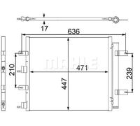 Mahle Original Condensatore climatizzatore AC 481 000S con essiccatore per Jaguar S‑Type