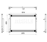 MAHLE ORIGINAL AC 490 000S Condensatore climatizzatore