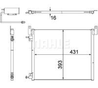 Condensatore radiatore climatizzazione AC 499 000S MAHLE per CADILLAC SAAB OPEL