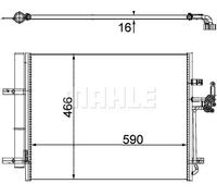 Condensatore radiatore climatizzazione AC 500 000P MAHLE per FORD LAND ROVER