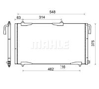 Condensatore radiatore climatizzazione AC 501 000S MAHLE per PEUGEOT 206 Van