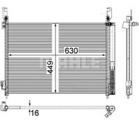 Condensatore radiatore climatizzazione AC 588 000P MAHLE per RENAULT KOLEOS I