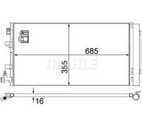 Condensatore radiatore climatizzazione AC 630 000S MAHLE per RENAULT SCÉNIC III