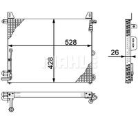 Condensatore radiatore climatizzazione AC 656 000P MAHLE per MERCEDES-BENZ SL