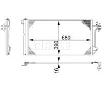 Mahle Original Condensatore climatizzazione AC 672 000S per VW Multivan/Transporter V
