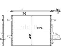 Condensatore radiatore climatizzazione AC 732 000S MAHLE per FORD KUGA I