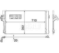 Condensatore radiatore climatizzazione AC 762 000S MAHLE per MERCEDES-BENZ VIANO