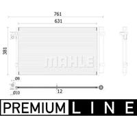 Condensatore radiatore climatizzazione AC 896 000P MAHLE per BMW 5 Touring 7 5