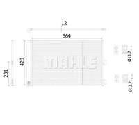 Condensatore radiatore climatizzazione AC 911 000S MAHLE per MERCEDES-BENZ