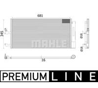 Condensatore radiatore climatizzazione AC 942 000P MAHLE per VOLVO S90 II V60 II