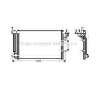 Condensatore radiatore climatizzazione KA5093D AVA QUALITY COOLING per KIA