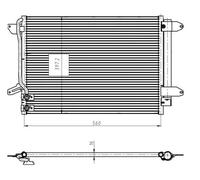 Condensatore radiatore climatizzazione R 1234yf 350507 NRF per VW JETTA IV