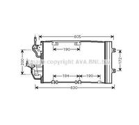 AVA Condensatore climatizzatore OL5454D per Opel Astra H/Zafira B 1.3/1.7/1.9 CDTI 04-> Nuovo