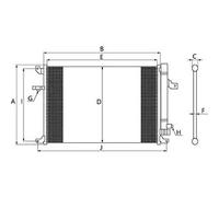Condensatore radiatore climatizzazione R 134a 260388 HC-Cargo per FORD FIESTA VI