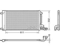 Denso Condensatore radiatore climatizzazione DCN02034 R 134a per Audi, Skoda, VW