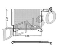 DENSO Condensatore climatizzatore DCN05100 R134a con essiccatore per MINI R50/R53