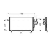 AVA Quality Cooling Condensatore climatizzatore MT5119 per Mitsubishi Lancer V 1.6 16V 4WD