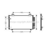 Condensatore radiatore climatizzazione R 134a TO5392D AVA QUALITY COOLING