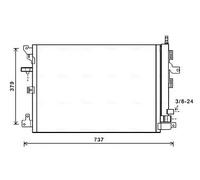 Condensatore radiatore climatizzazione R 134a VOA5152D AVA QUALITY COOLING