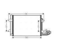 Condensatore radiatore climatizzazione VN5211D AVA QUALITY COOLING per VW TOURAN