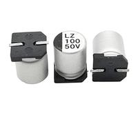 Condensatori 100 pezzi Condensatore elettrolitico in alluminio SMD ad alta frequenza e bassa resistenza Condensatore SMD 100UF50V8 * 10,5 Modulo step-down di potenza Alimentatore Componente