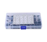 Condensatori a pellicola in poliestere da 150 pezzi, 15 kit di assortimenti di condensatori a pellicola in poliestere da 100 V 0,33nF-470nF con scatola (ogni 10 pezzi)
