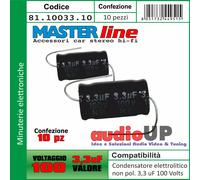 CONDENSATORI TWEETER 3,3 uF 100 V NON POLARIZZATO. CONDENSATORI CONF. 10 PEZZI