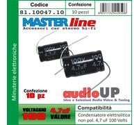 CONDENSATORI TWEETERS 4,7 uF 100 V NON POLARIZZATO. CONDENSATORI CONF. 10 PEZZI