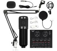 Condenser Microphone Set, Plug and Play Recording Microphone Set, Recording Studio Supplies, Professional Live Streaming Kit for Singers, Easy-to-Use Microphone Kit for Podcasting, Singing, and
